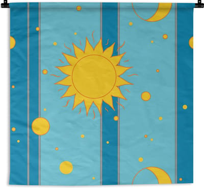 Wandkleed - Wanddoek - Zon - Maan - Design - 90x90 cm - Wandtapijt