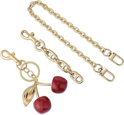 Portemonnee Ketting - Tas Riem - Tas Decoratie - Emaille Bloem - 34 cm - Goud