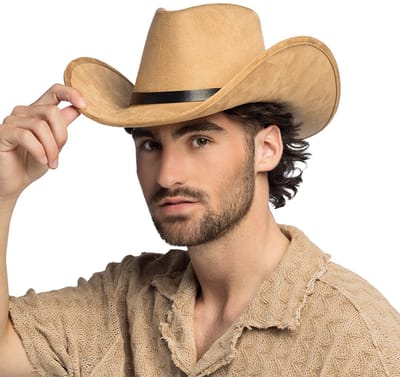 Boland - Hoed cowboy Bronco beige Creme - 59 - Volwassenen - Unisex - Festival - Wild west - Western