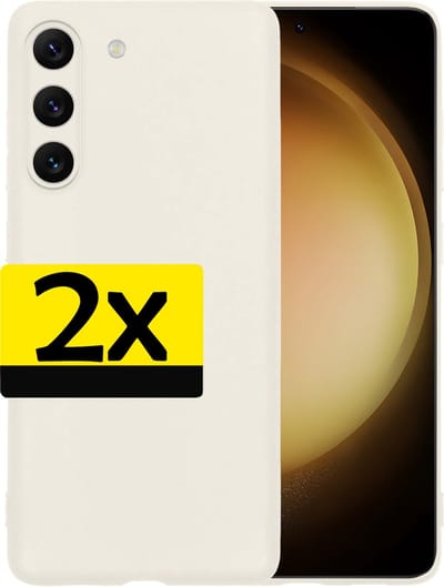 Hoesje - 2 Stuks - Geschikt voor Samsung Galaxy S23 - Sterk & Shockproof - Case Siliconen - Back Cover - Telefoon Hoes - Telefoonhoesjes - Wit