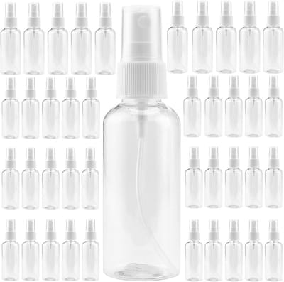 Allecta - 40-pack heldere spuitflessen 100 ml met fijne nevel - Reisformaat, navulbaar - Toner, essentieel water.