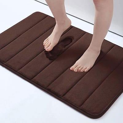 Memory foam badmat 50*80CM, absorberend badmat, badkamer antislip PVC padding dikke badmat, badkamer vloeren en bad ultra zachte badkamer tapijt - bruin