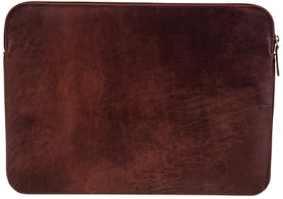 BLUCACTUS LS1003BR Leather Laptop Sleeve 14 inch Brown