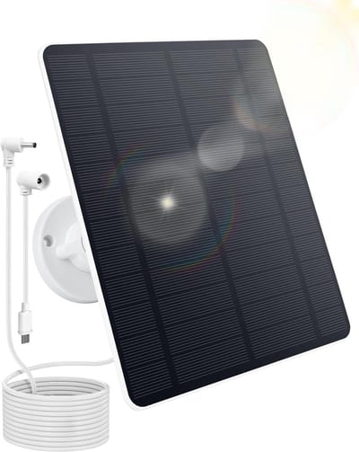 Zonnepaneel - Energiepaneel - Camera opladen - 360 graden verstelbaar - 5 Watt - Zwart