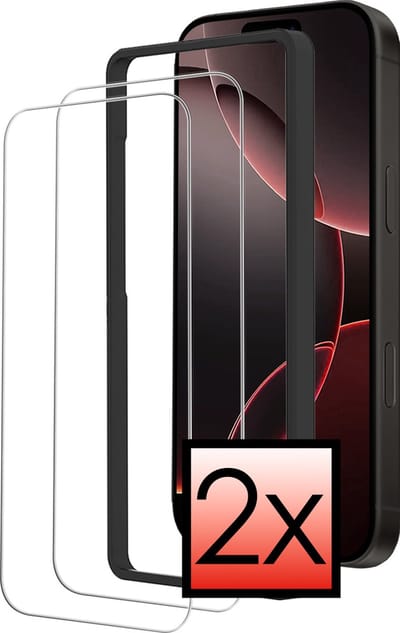 Screenprotector - 2 Stuks - Geschikt voor Apple iPhone 16 Pro - Met Installatie Frame - Beschermglas - Gehard Glas - Tempered Glass - Screen Protector - Inclusief Montage Kit