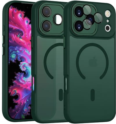 Hoesje Geschikt voor Apple iPhone 17 Pro Max - Geschikt voor MagSafe Telefoonhoesje - Groen - Casemania Matte Armor Magnetische Back Cover - Val/Stoot Bescherming met Camera Protection