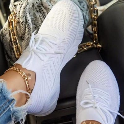 Sneakers Dames Casual Ademende Sportschoenen Veterschoenen Loafers Dames Witte Sneakers Outdoor Wandelen Hardloopschoenen 35