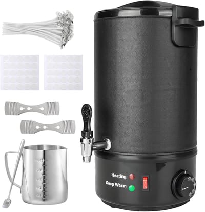 Wax Smelter - Kaarsenmaker - Huisgemaakte Kaarsen - Constante Temperatuur - 8 Liter Capaciteit - Zilver