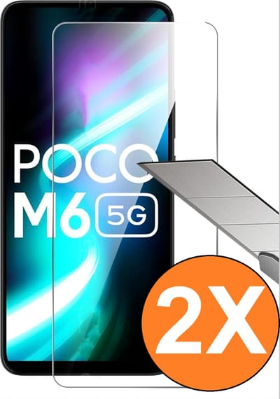Screenprotector geschikt voor Xiaomi Poco M6 5G - gehard Glas Tempered Glass - 2 Stuks