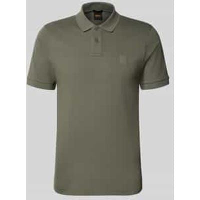 BOSS Orange Passenger Heren Stretch-Katoenen Slim-Fit Polo Shirt met Logo Patches