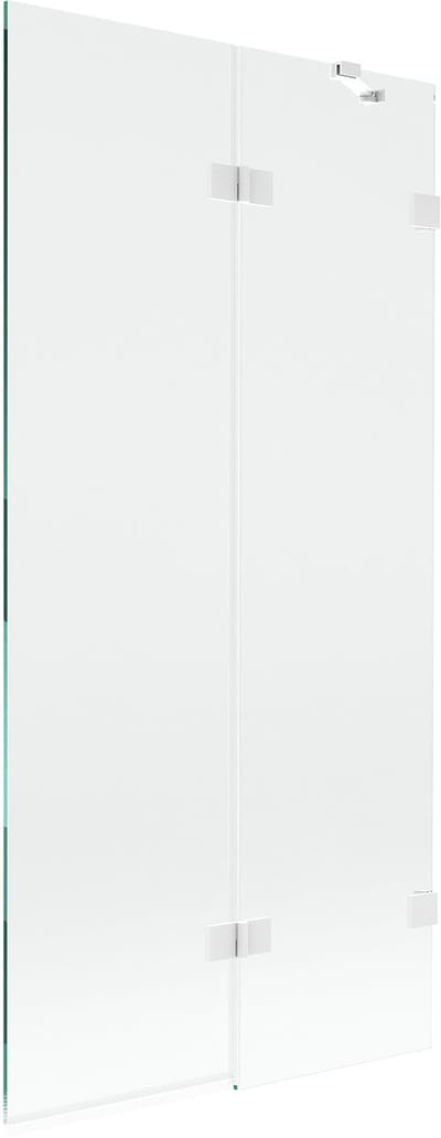 Mexen Lunar badscheidingswand 2-delig rechts 90 x 150 , transparant, wit - 897-090-100-20-00-P