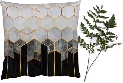Sierkussens - Kussentjes Woonkamer - 50x50 cm - Goud - Hexagon - Chic - Patronen - Luxe