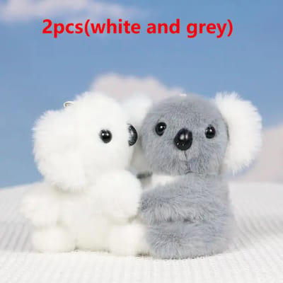 Mignon koala en peluche Pendentif Petit koala en peluche Porte-clés pour Enfants Filles Charme de sac à main Animaux en peluche doux de la forêt Cadeaux de fête gray