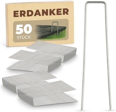 Novatool haringen grondanker 150x30x3mm 25 stuks, roestvrij, duurzaam en extreem stabiel, grondnagels grondhaken grondverankering, voor tenttuin onkruidbestrijding doek landschapsarchitectuur