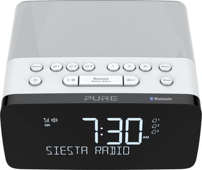 Bluetooth wekker met oplaadpad DAB/DAB+ FM Bluetooth USB wit - Draadloos mobiele telefoon oplaadstation