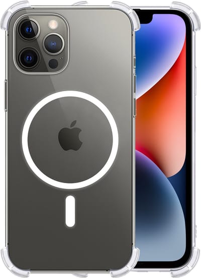 Hoesje - Geschikt voor Apple iPhone 14 Pro - Magsafe Compatible - Sterk & Shockproof - Back Cover - Shock Proof Case - Telefoon Hoes Shockproof - Telefoonhoesjes - Transparant