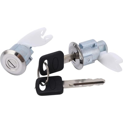 Kit de Serrure de Porte DL54 Ensemble Cylindre Avant Métal Remplacement pour Ford E-150 Econoline 1992-1996 white