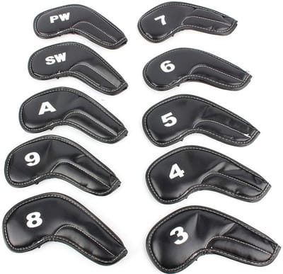 Dailygoods- Golfkopbeschermers 10-delig - Duurzaam - Waterdicht - Ijzeren hoofdbeschermers - Golfbeschermingstas - Nummerafdrukken - Golfclubbescherming