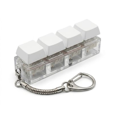 Wit fidget toys knop ontspanningsspeelgoed sleutelhanger voor volwassenen en kinderen – compact anti stress speelgoed met druk knopjes en klik functies – draagbaar sensorisch speelgoed met metalen clip