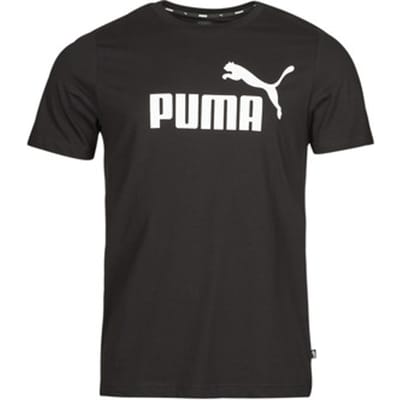 PUMA ESS Logo Tee Heren T-shirt - Zwart