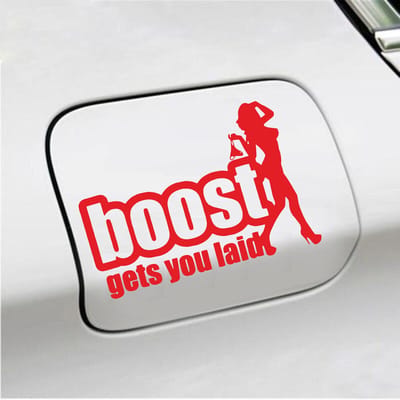 Bumpersticker - Boost Get You Laid - 13 X 18 - Rood