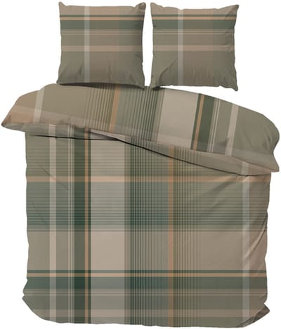iSleep Dekbedovertrek Nicky - Eenpersoons - 140x200/220 cm - Groen