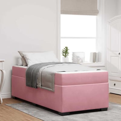 vidaXL - Bedframe - met - matras - Roze - 80 - x - 200 - cm - Stof