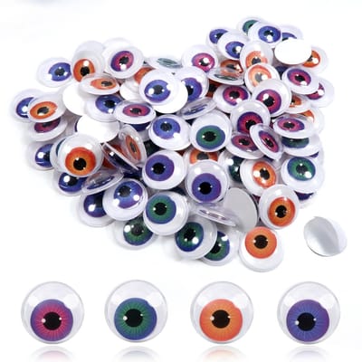 Dailygoods- Oogstickers 100 stuks - 20 mm - Kunststof - Plakbaar - Ambachtelijk - Diverse kleuren - Knutselogen