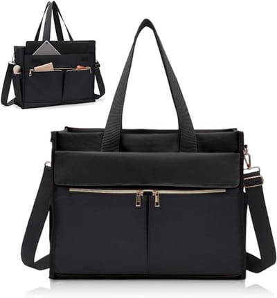 Grote Vrouwelijke Lunchtas, 2-in-1 Handtas en Laptop Bag voor 15.6 Inch, Waterdichte Werk- en Schooltas met Lunchcompartiment, Ideaal voor Kantoor en Zaken