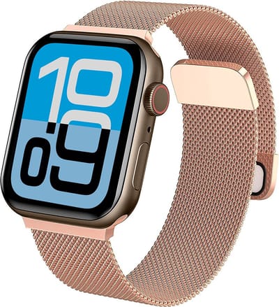 Milanese Horlogeband Geschikt voor Apple Watch 38/40/41 mm Bandje Milanees - Polsbandje Met Magneetsluiting Geschikt voor Apple Watch 38/40/41 mm Bandje Milanees - Rose Goud