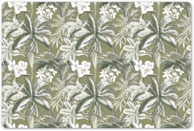 Placemats 45x30 cm - Placemat kunststof - 1 stuk - Botanisch - Bloemen - Groen - Borden onderleggers - Decoratie voor op tafel - Keuken tafeldecoratie accessoires - Vinyl onderlegger - Tafelversiering