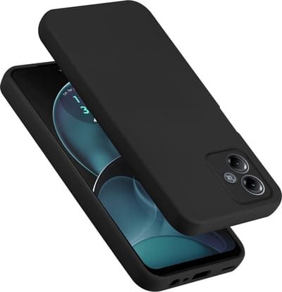 Cadorabo Hoesje geschikt voor Motorola Moto G14 in LIQUID ZWART - Beschermhoes gemaakt van flexibel TPU silicone Case Cover