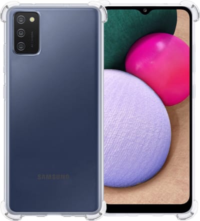 Hoesje - Geschikt voor Samsung Galaxy A03s - Sterk & Shockproof - Siliconen Shock Case - Hoes Cover - Telefoonhoes - Transparant