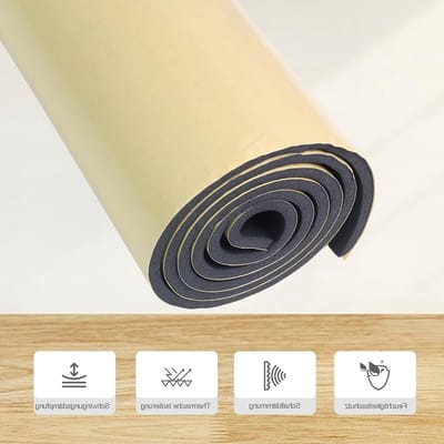 Multifunctionele zelfklevende neopreen isolatiemaat van 300 mm x 12 mm x 1,5 m voor geluidsisolatie, schokabsorptie en antislip toepassingen