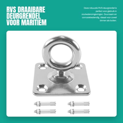 Dailygoods - RVS Draaibare Deurgrendel voor Maritiem Gebruik