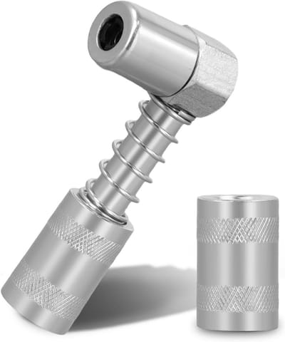 Vetpers Mondstuk - Vetkoppeling Smeernippel - Smering Machines - 90 Graden Hoek - 100 g - zilver
