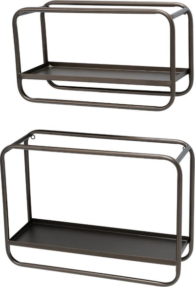 Smal Muur Wandrek Metaal set van 2