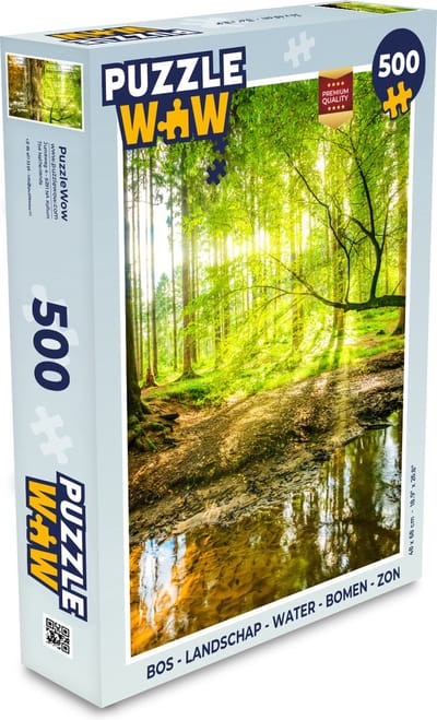 Puzzel Bos - Landschap - Water - Bomen - Zon - Groen - Natuur - Legpuzzel - Puzzel 500 stukjes
