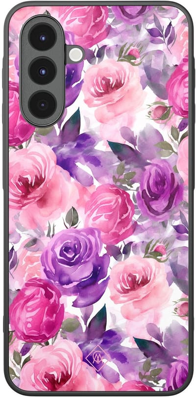 Casimoda® hoesje - Geschikt voor Samsung Galaxy A17 - Rosy Blooms - Zwart TPU Backcover - Planten - Roze