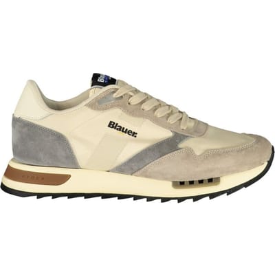 Blauer Beige Polyester Heren Sneaker