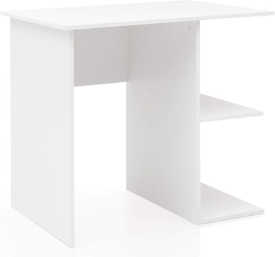 Computerbureau - Wit - Kleine kantoortafel - Inclusief plank - Moderne werktafel - 82x60x76cm