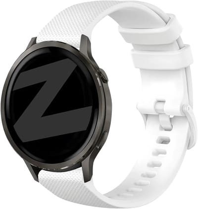 Bandz Siliconen 'Premium' bandje geschikt voor Garmin Vivoactive 6 / 5 / 3 / Vivomove / 3 / HR / Style / Luxe / Sport / Trend / Forerunner 645 / 570 / 245 / 170 / 165 / 70 / 55 / Venu / SQ / SQ2 / 2 Plus / Approach S12 / S40 / S42 / S44 / S50 - Wit