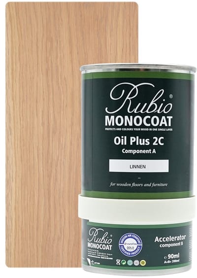 Rubio Monocoat Oil Plus 2C - Ecologische Houtolie in 1 Laag voor Binnenshuis - Linen, 390 ml (15 m²)