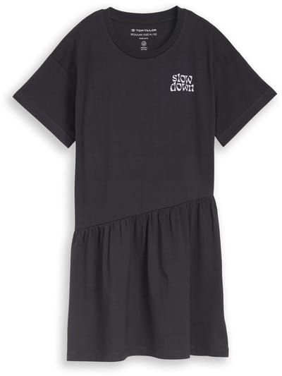 Tom Tailor - Mini-jurk met print - Maat 152 - coal grey