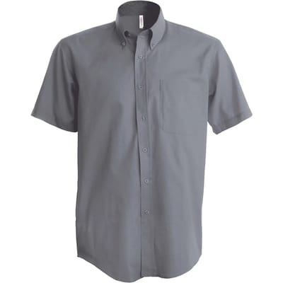 Kariban Heren Oxford overhemd korte mouwen K535 - Oxford Silver - L