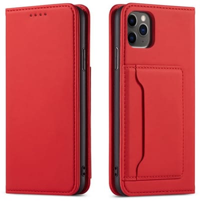 Fashion Wallet Case Hoesje geschikt voor iPhone 16 Pro - rood- Magnetische sluiting - Pasjeshouder - Contant geld - Duurzaam - Stijlvol - Mode - Dagelijks gebruik