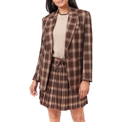 Scotch & Soda Sngl Breasted Boyfriend Blazer Brown/ Burlwood Plaid Taglia: L | Blazers Outlet | Donna | Marrone