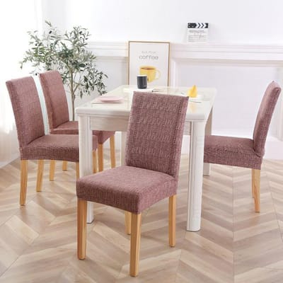 Universele Spandex Stoelhoezen Stretch Eetkamerstoelhoes Elastische Stoel Beschermhoes Voor Restaurant Bruiloft Banket Universal  Size brown