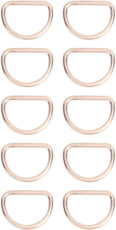 10 Stuks D-Ringen van Legering, Verstelbare Lussen voor Handgemaakte Tassen, Kleding en Riemen (Binnen Diameter 15mm, Goud)