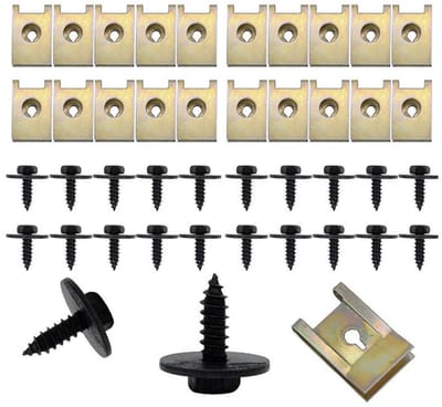 Dailygoods- Plaatmoeren Set 40 Stuks - Roestvrij Stalen Schroefmoer/Clipmoer